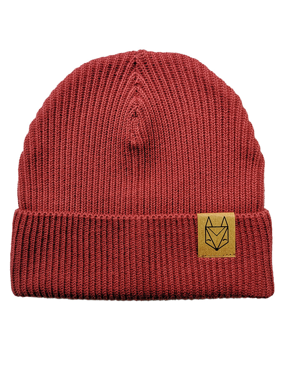 2.0 Fisherman Beanie - Fuchs Logo Patch klein Rote Erde