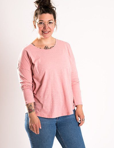 Basic - Frauenshirt - 3/4 rosa 
