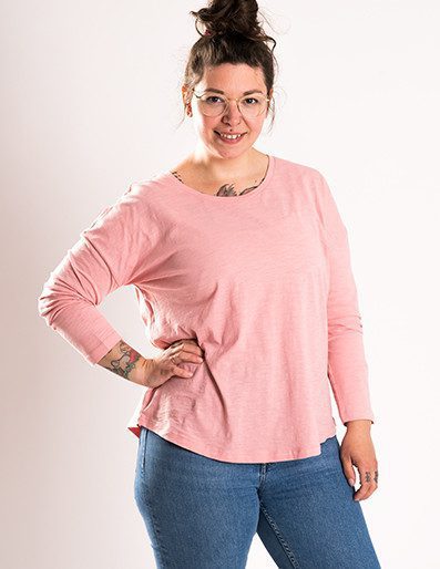 Basic - Frauenshirt - 3/4 rosa 