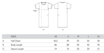 Maßtabelle Basic - T-Shirt-Kleid - Grau 