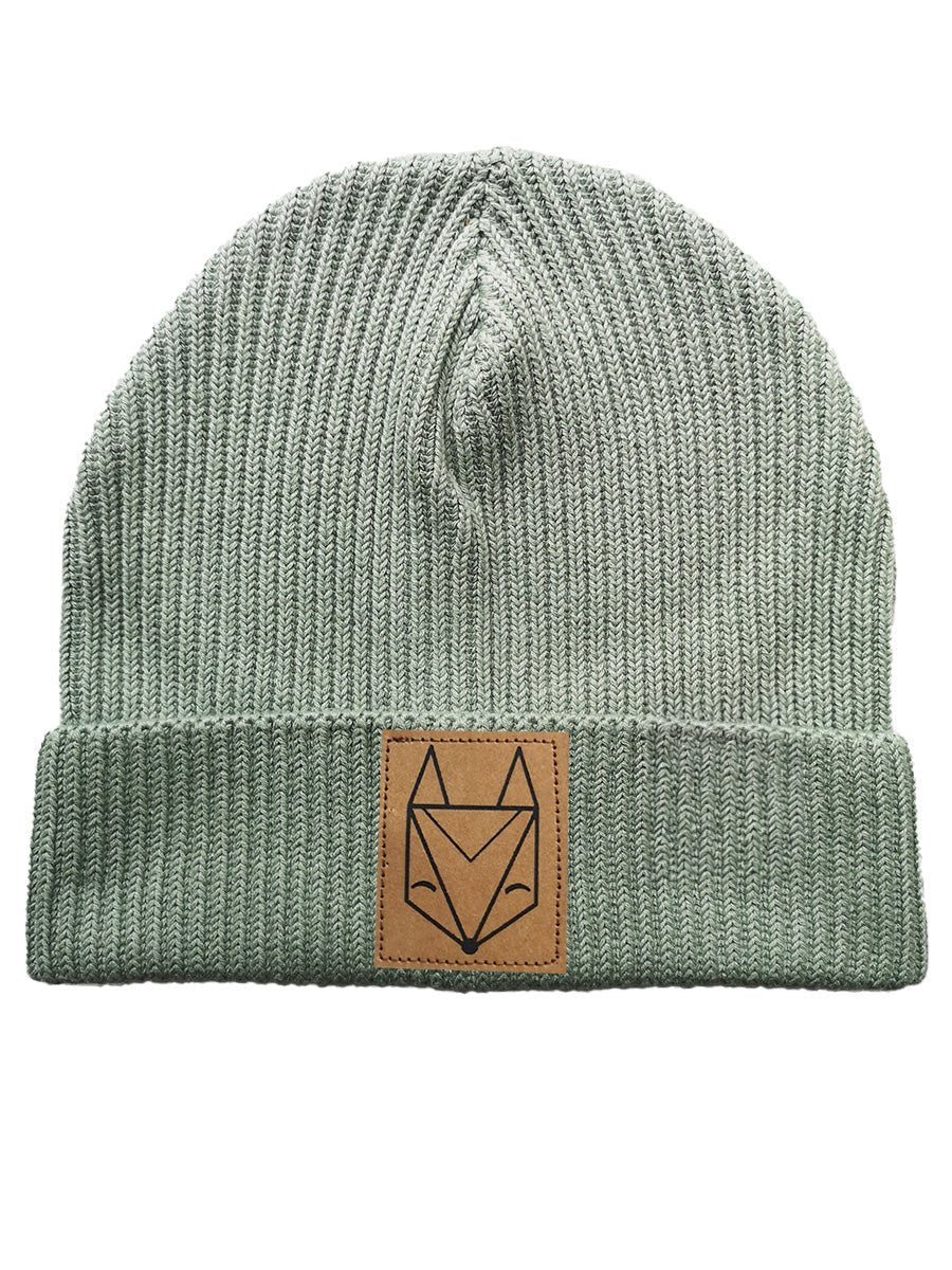 Fisherman Beanie mit Fuchs Logo Patch Aloe