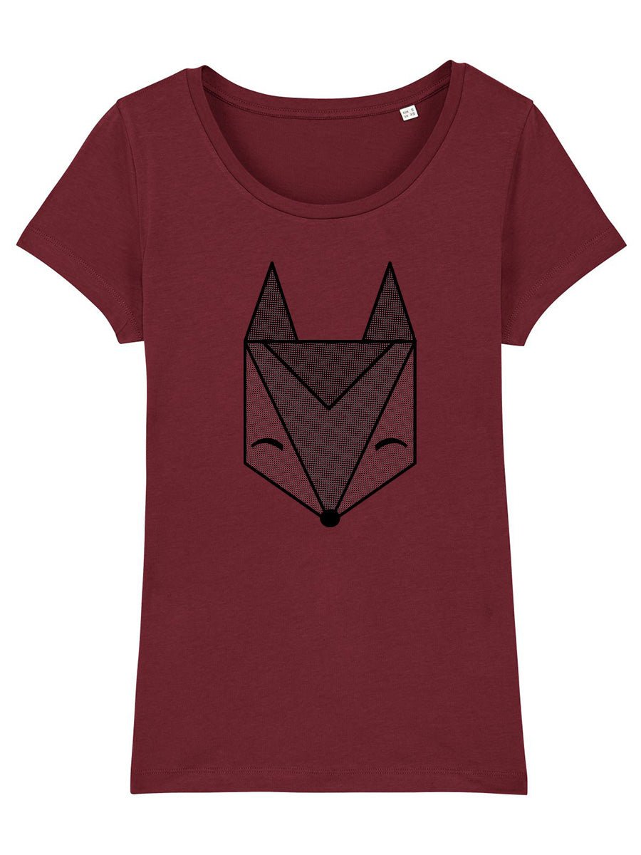 Frauenshirt mit Róka Logo - burgund 