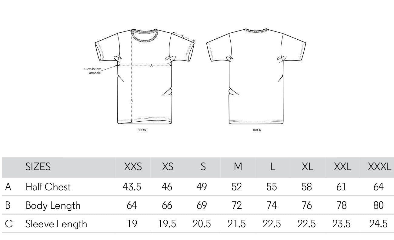 Maßtabelle Say yes - Männer/Unisex T-Shirt 