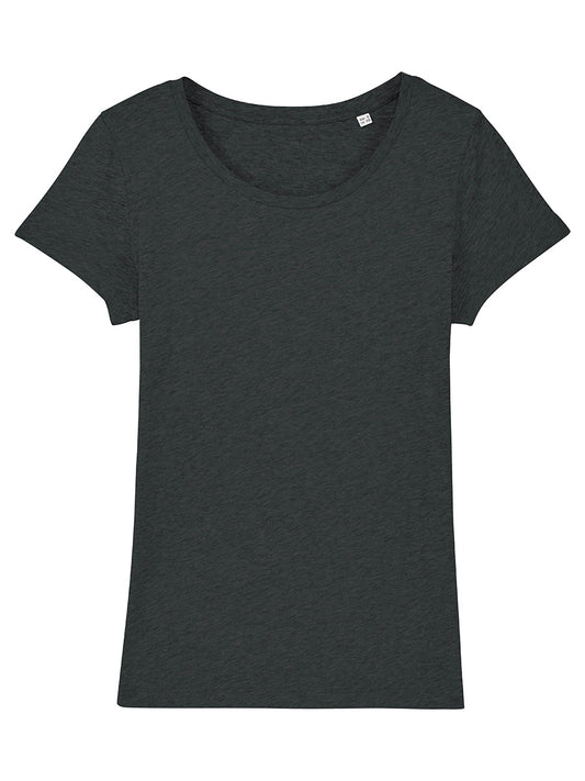 Frauenshirt unbedruckt - dunkelgrau meliert