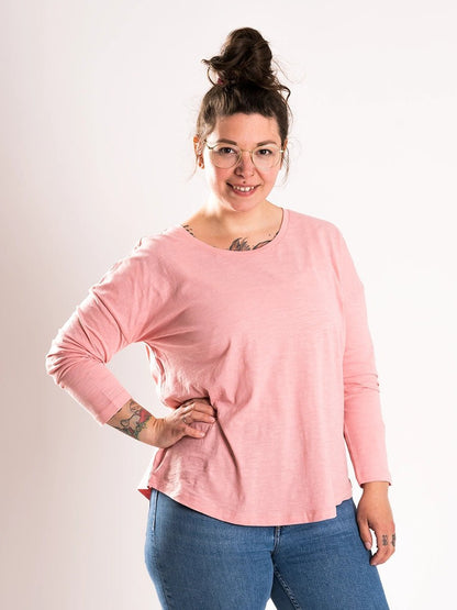 Basic - Frauenshirt - 3/4 rosa - Róka - fair clothing