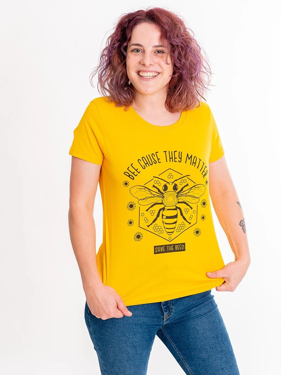 "BEEcause they matter" Gelb - Frauen T - Shirt - Róka - fair clothing