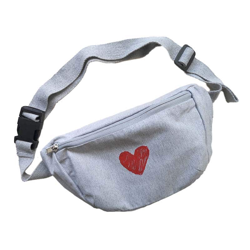 Canvas Hip Bag / Bauchtasche "Heart" 