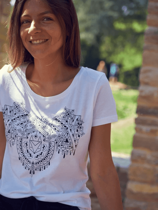 Mandala Fuchs - weiß - Frauen T - Shirt - Róka - fair clothing