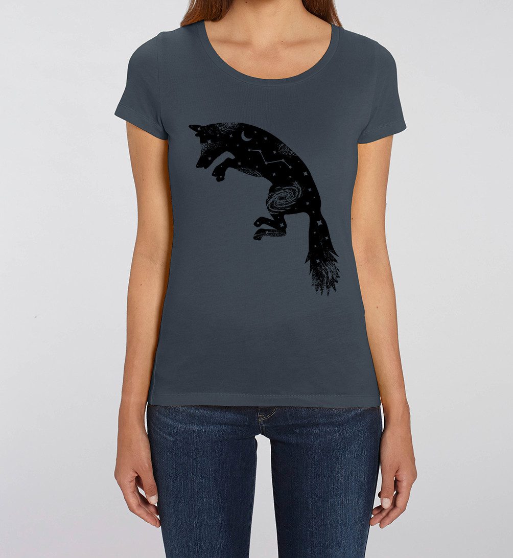 Sternbild Fuchs - anthrazit - Frauen T-Shirt - Róka - fair clothing