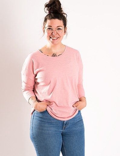 Basic - Frauenshirt - 3/4 rosa - Róka - fair clothing