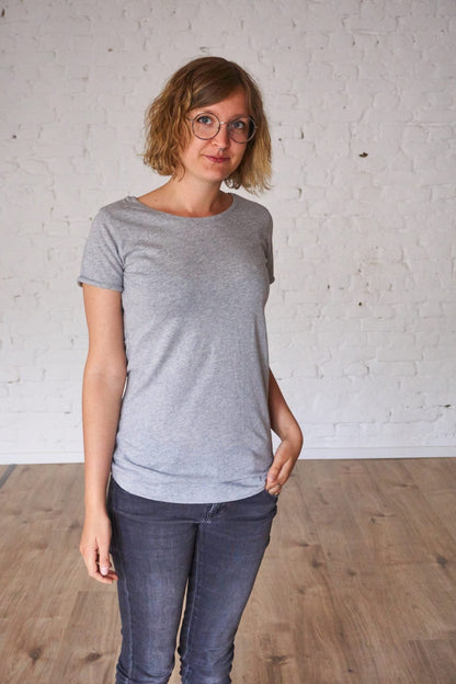 Basic T-Shirt - grau - Frauen - Róka - fair clothing