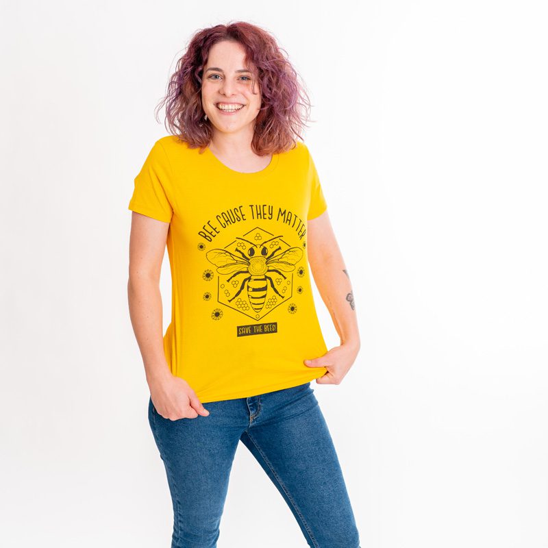 "BEEcause they matter" Gelb - Frauen T-Shirt - Róka - fair clothing