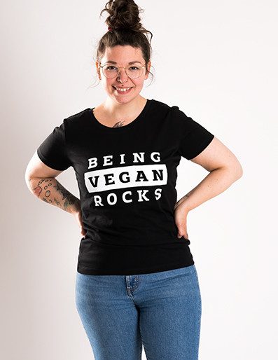 Being Vegan Rocks - Frauen T-Shirt - Róka - fair clothing