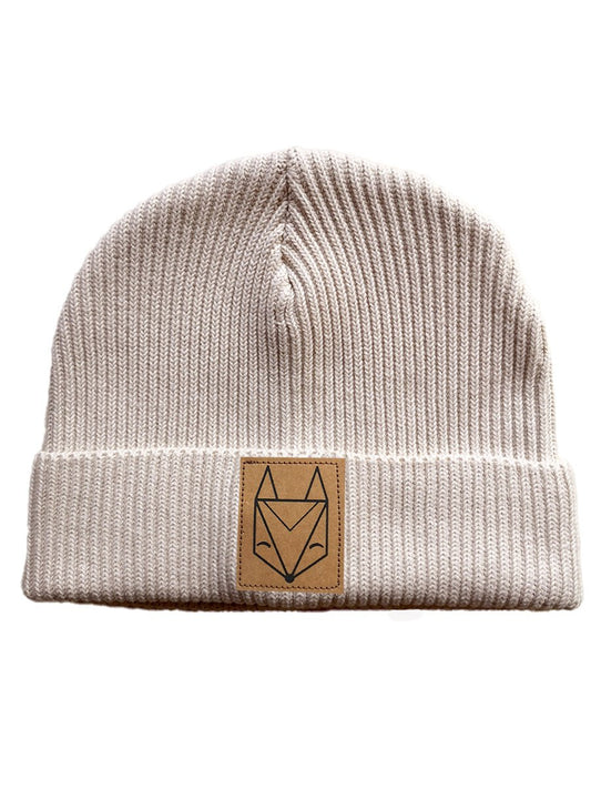 Fisherman Beanie mit Fuchs Logo Patch Natur