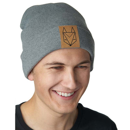 Mütze mit Fuchs Logo Patch Grau meliert